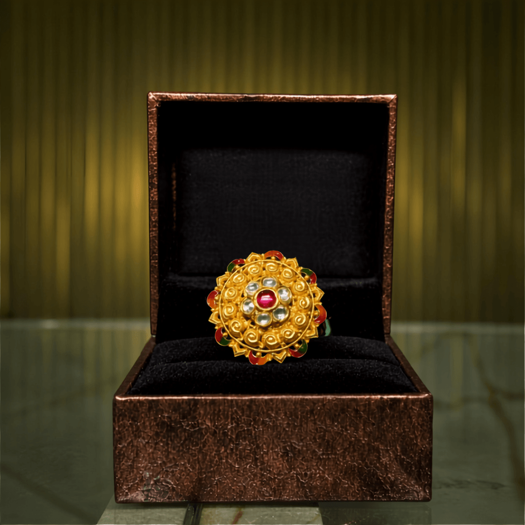 Royal Kundan & Ruby Statement Ring